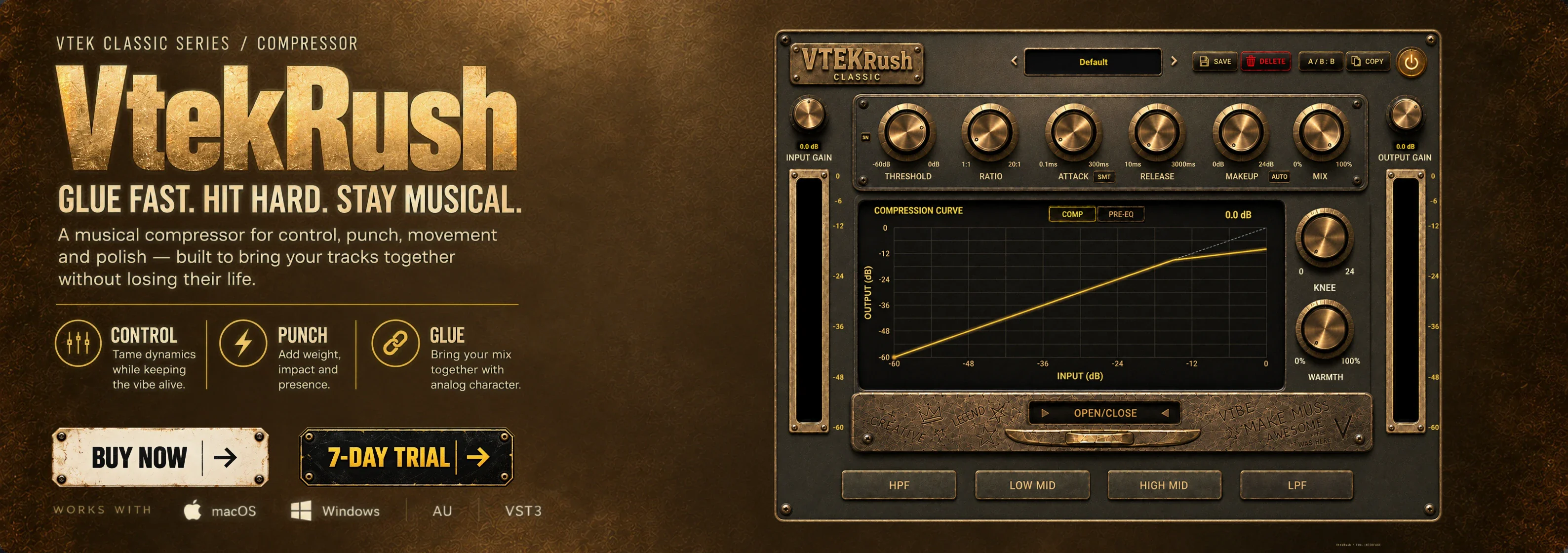 VTEKRUSH compressor plugin by VTEK THE AUDIO
